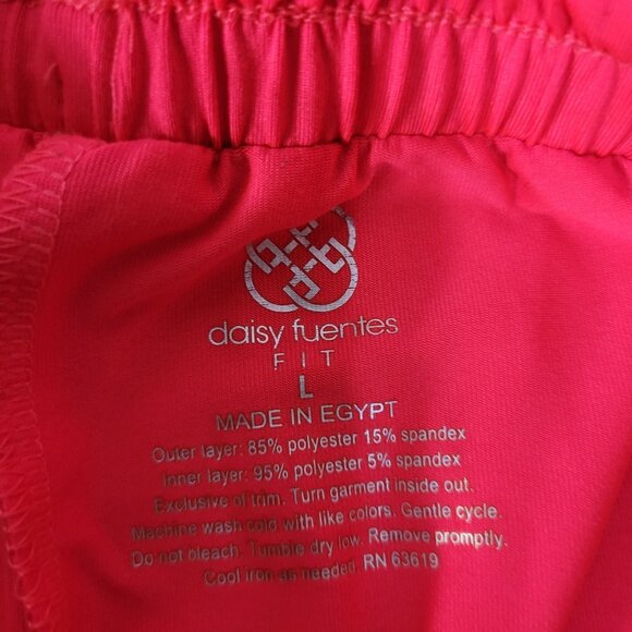 Daisy Fuentes FIT Womens SZ LG Power Mesh Active Shorts Hot Pink Barbiecore - Picture 2 of 6